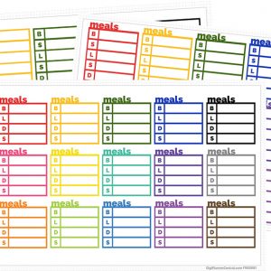 Meal Tracker Digital Stickers Freebie