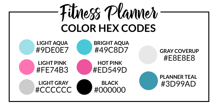 Fitness Planner Hex Codes