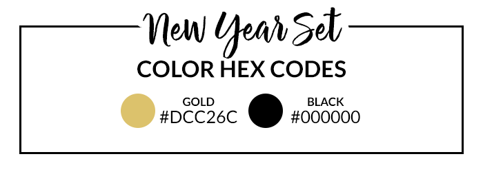 New Year Sticker Set Hex Codes