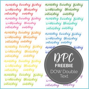 Digital Planner Days of the Week Double Text Freebie Stickers | @DigiPlannerCentral