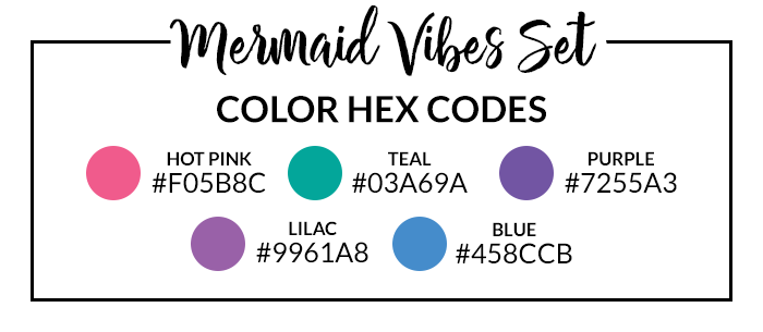 Mermaid Vibes Sticker Set Hex Codes