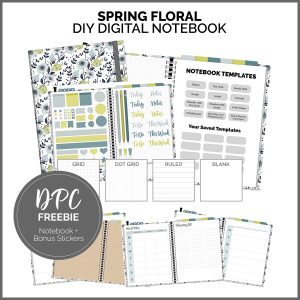 Digital Notebook Freebie - Spring Floral | @DigiPlannerCentral