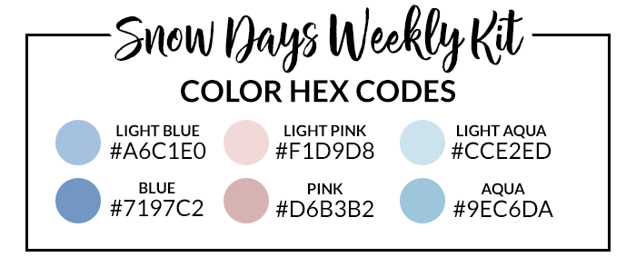 Snow Days Sticker Set Hex Codes