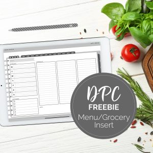 Menu & Grocery Insert for DPC Landscape Digital Planners | @DigiPlannerCentral