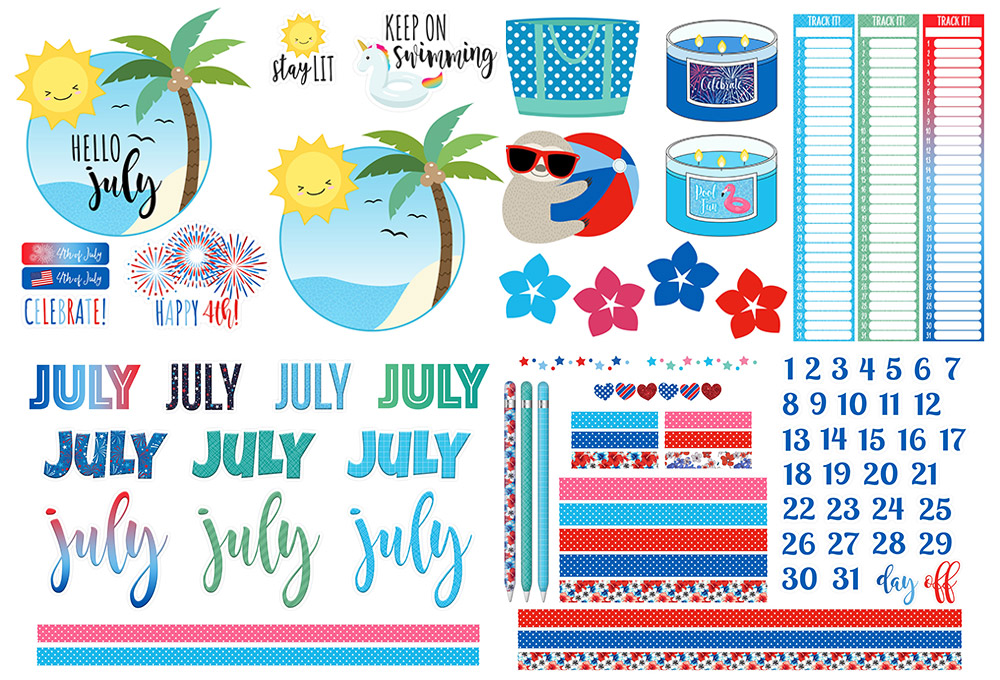 July Digital Planner Sticker Freebies | @DPCDIgitals