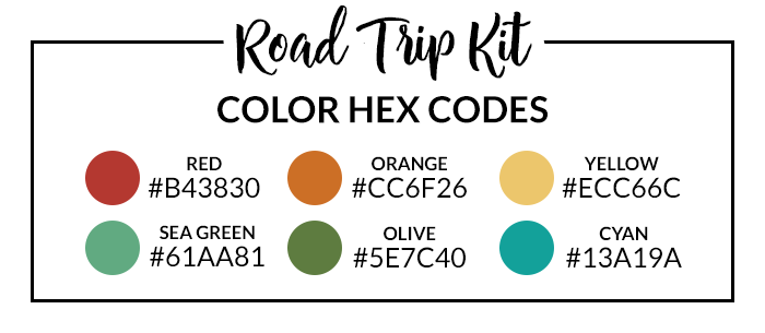 Road Trip Hex Codes
