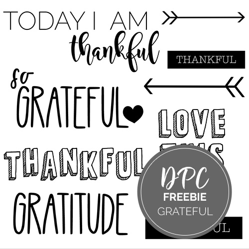 Grateful Freebie Digital Stickers | @DPCDigitals