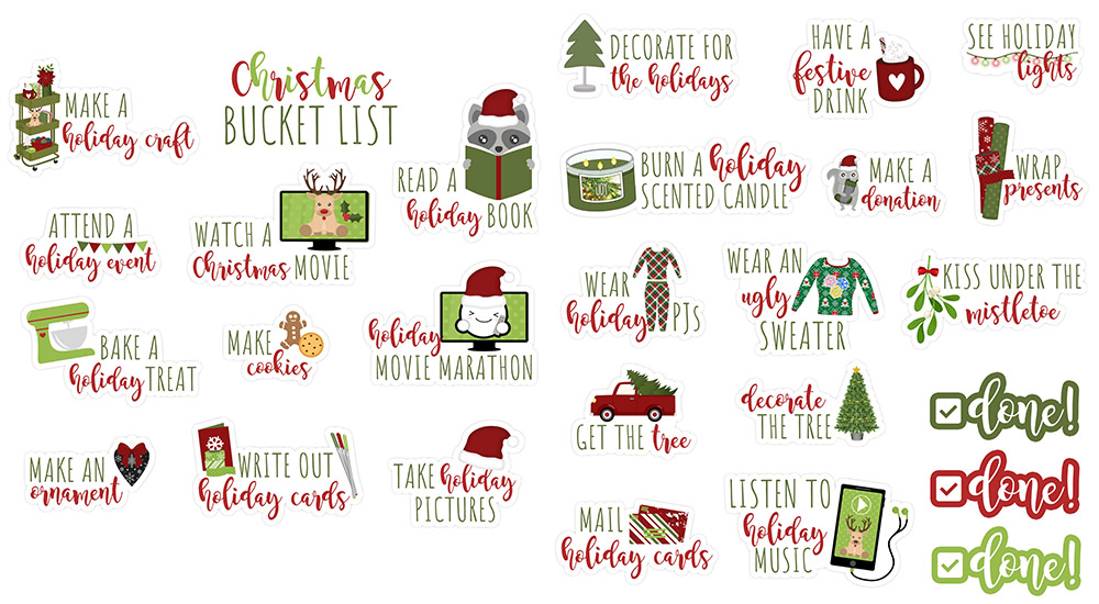 Christmas Bucket List Freebie Digital Sticker Set | @DPCDigitals