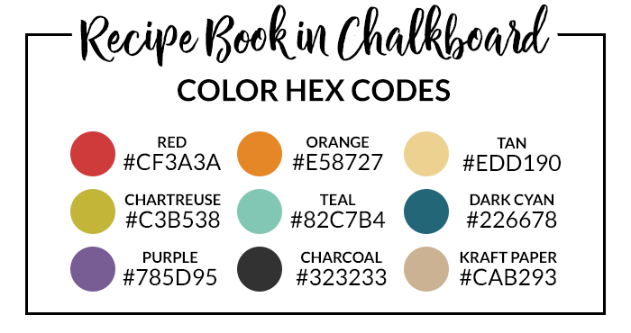 Rainbow Recipe Book Hex Codes