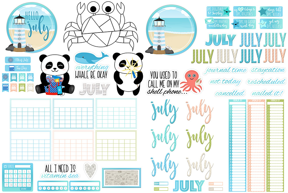 DPC Digitals July Freebie Sticker Set