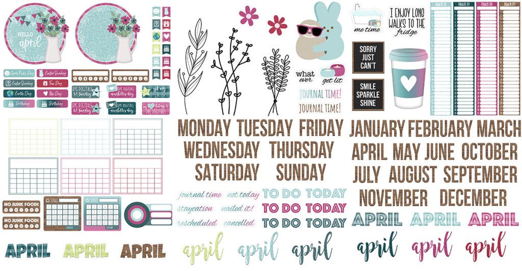 DPC Digitals April Freebie Sticker Set