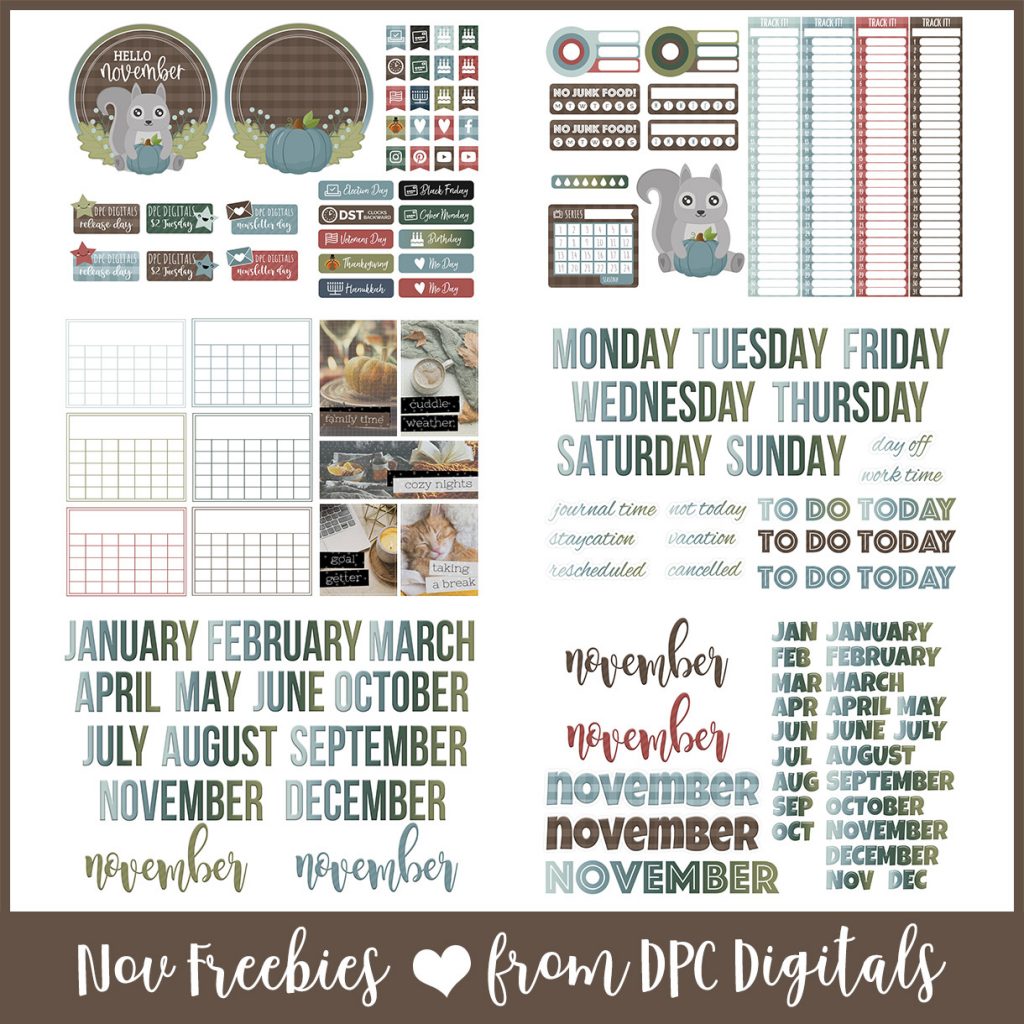 DPC Digitals November Freebie Sticker Set | @DPCDigitals