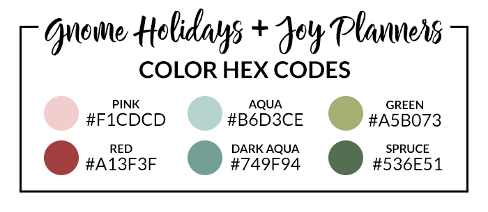 Gnome for the Holidays Hex Codes