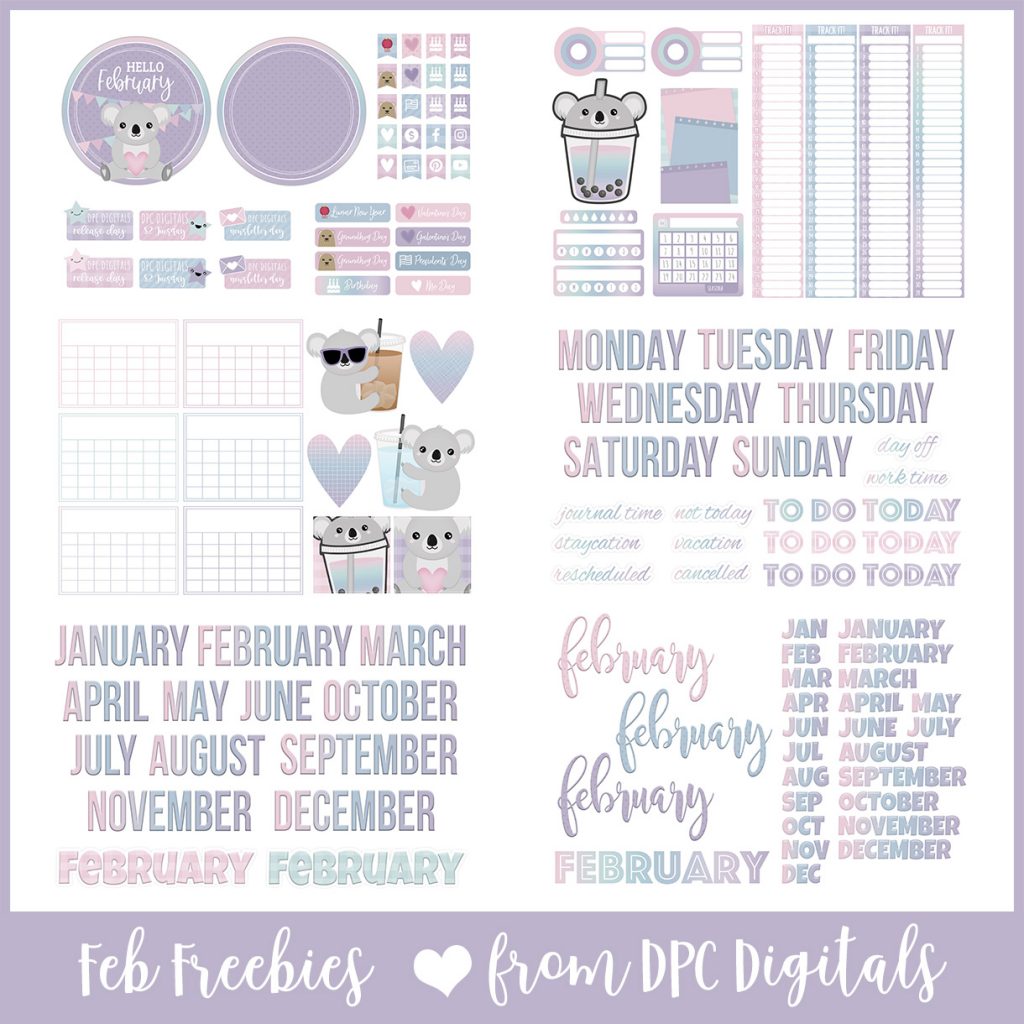 DPC Digitals February Freebie Sticker Set | @DPCDigitals