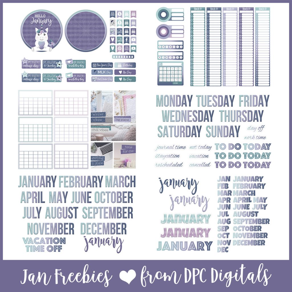 DPC Digitals January Freebie Sticker Set | @DPCDigitals