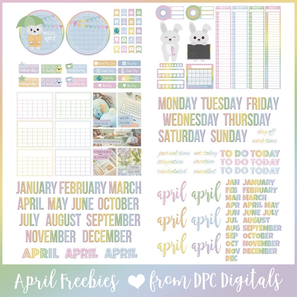 DPC Digitals April Freebie Sticker Set | @DPCDigitals
