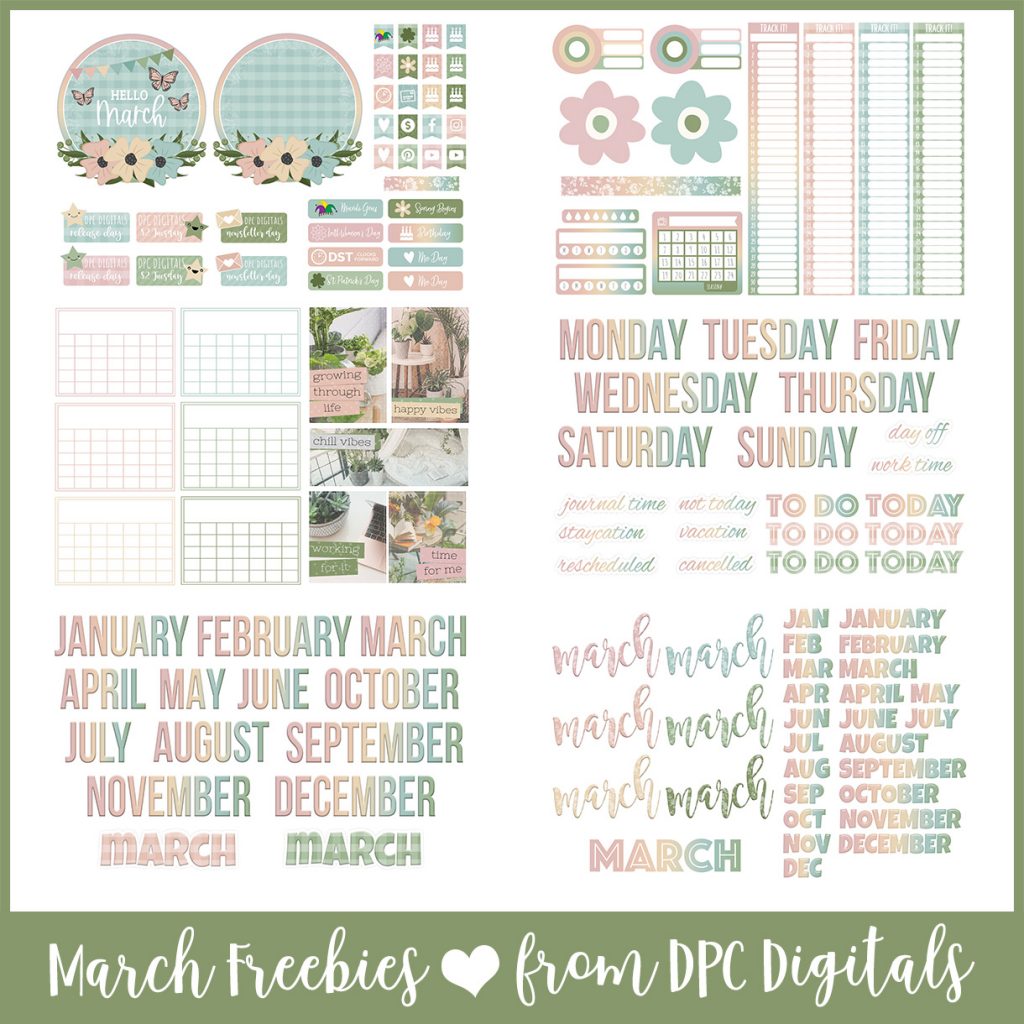DPC Digitals March Freebie Sticker Set | @DPCDigitals