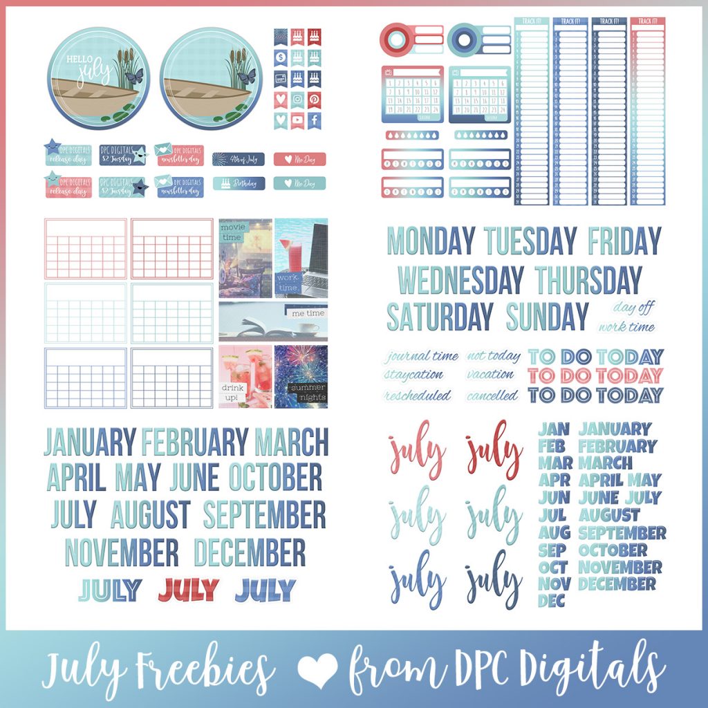 DPC Digitals July Freebie Sticker Set | @DPCDigitals