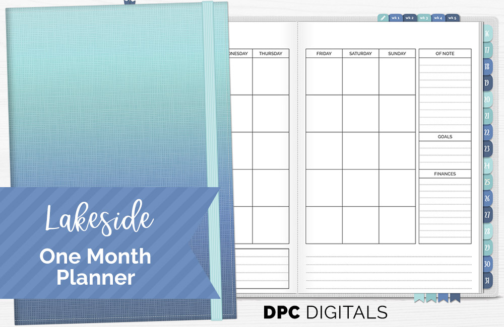 DPC Digitals | July Lakeside Theme One Month Digital Planner Freebie