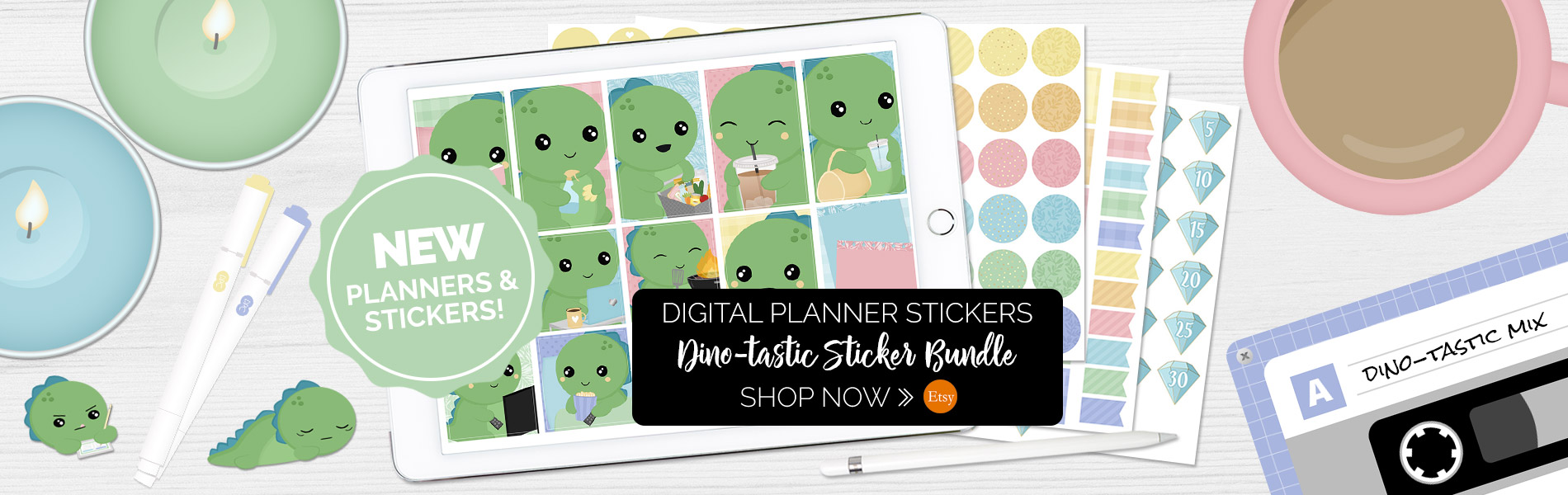 Dino-tastic Mega Digital Sticker Set | @DPCDigitals