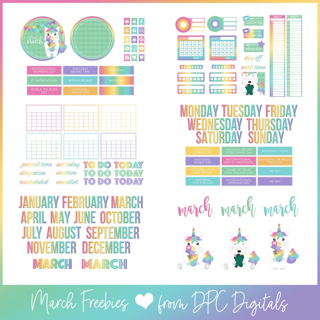DPC Digitals March Freebie Sticker Set | @DPCDigitals