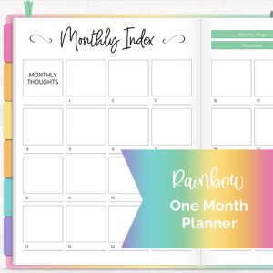 DPC Digitals | March Rainbow Theme One Month Digital Planner Freebie