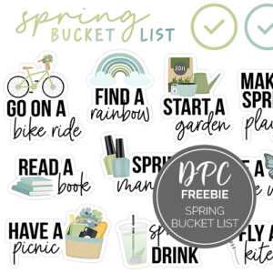 Spring Bucket List Freebie Digital Sticker Set | @DPCDigitals
