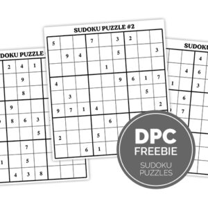 Sudoku Puzzles Freebie Digital Sticker Set | @DPCDigitals