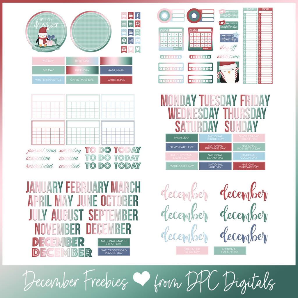 DPC Digitals December Freebie Sticker Set | @DPCDigitals