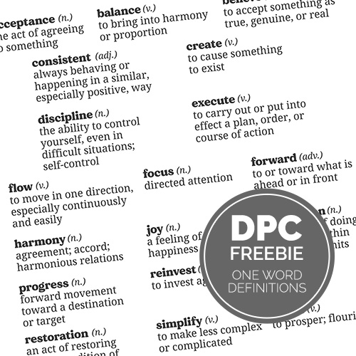 One Word Definition Digital Sticker Set | @DPCDigitals