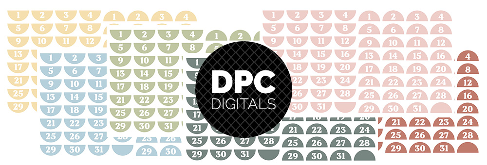 Forest Half Circle Dates Digital Sticker Set | @DPCDigitals