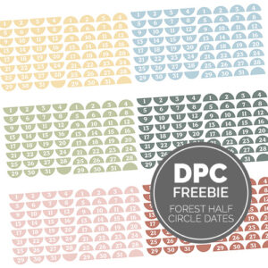 Forest Half Circle Dates Digital Sticker Set | @DPCDigitals