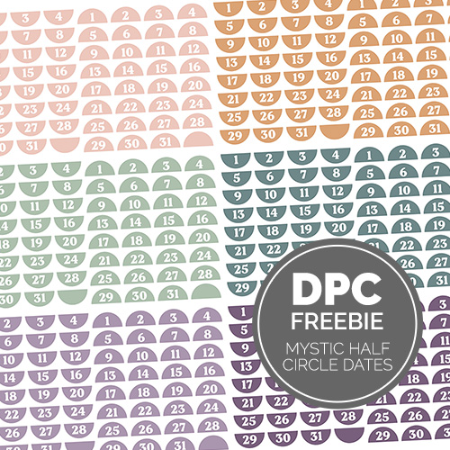 Mystic Half Circle Dates Digital Sticker Set | @DPCDigitals