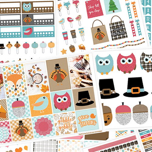 November + Fall Digital Stickers