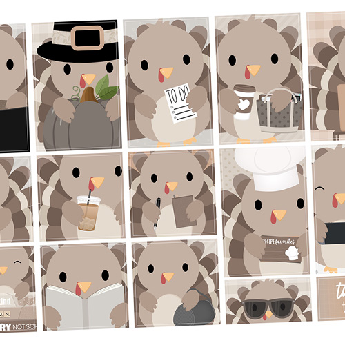 Turkey Time Digital Stickers