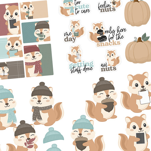 Cheerful Chipmunks Digital Stickers | Gather Theme @DPCDigitasl