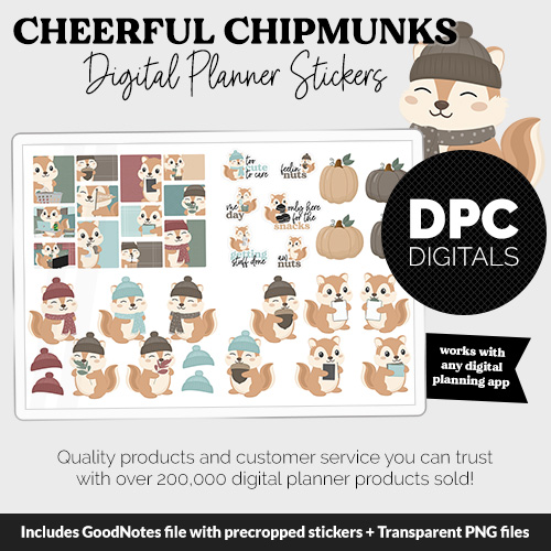 Cheerful Chipmunks Digital Stickers | Gather Theme @DPCDigitasl