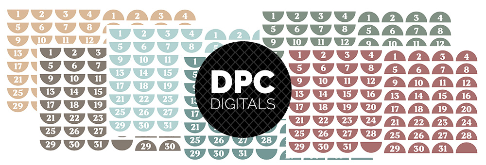 Gather Half Circle Dates Digital Sticker Set | @DPCDigitals