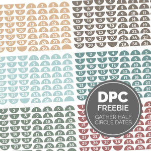 Gather Half Circle Dates Digital Sticker Set | @DPCDigitals