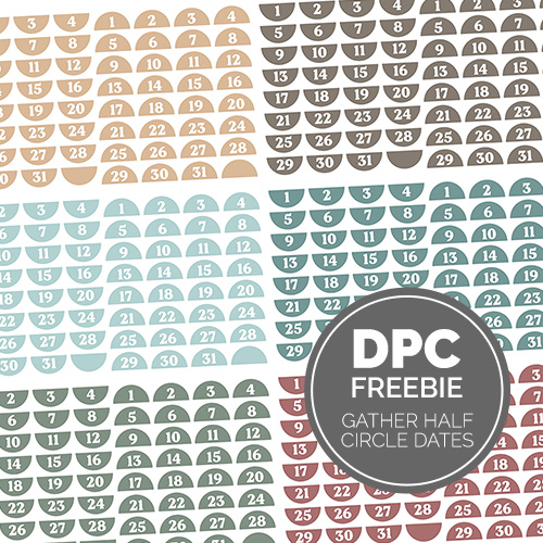 Gather Half Circle Dates Digital Sticker Set | @DPCDigitals
