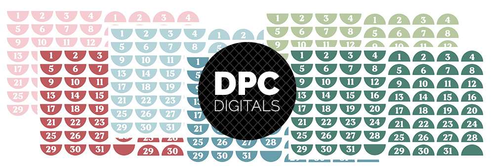 Gumdrop Half Circle Dates Digital Sticker Set | @DPCDigitals