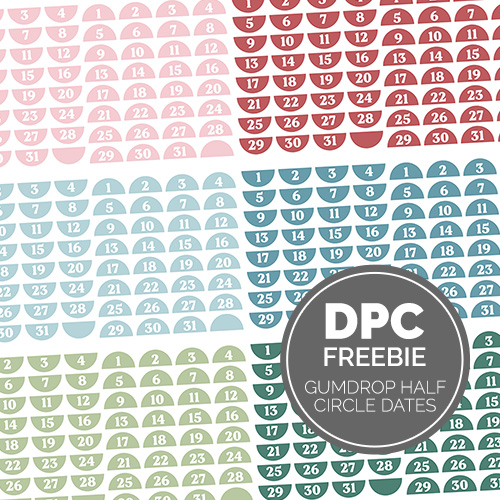 Gumdrop Half Circle Dates Digital Sticker Set | @DPCDigitals