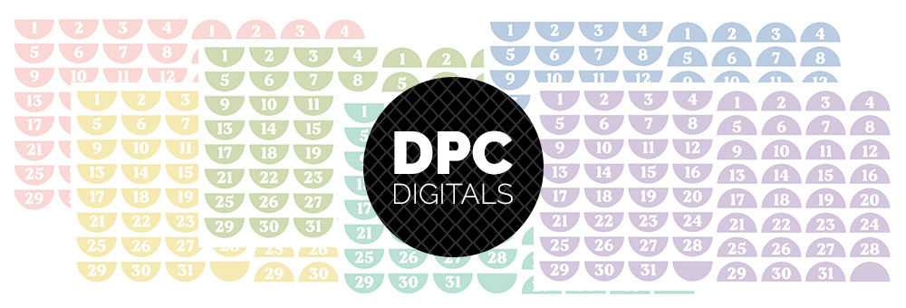 Frost Half Circle Dates Digital Sticker Set | @DPCDigitals