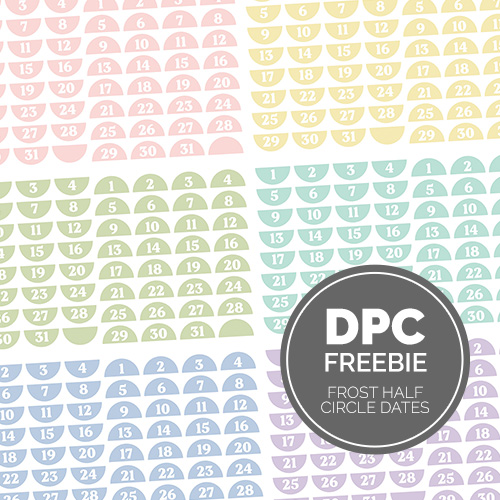 Frost Half Circle Dates Digital Sticker Set | @DPCDigitals