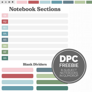 Gumdrop 8-Subject Notebooks | @DPCDigitals