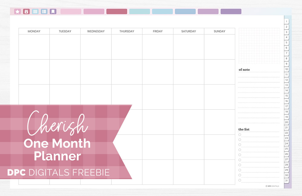 DPC Digitals | February Cherish Theme One Month Digital Planner Freebie
