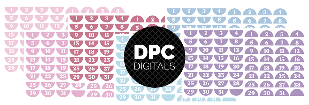 Cherish Half Circle Dates Digital Sticker Set | @DPCDigitals