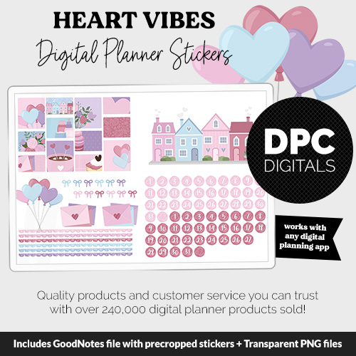 Heart Vibes Digital Stickers | Cherish Theme @DPCDigitasl