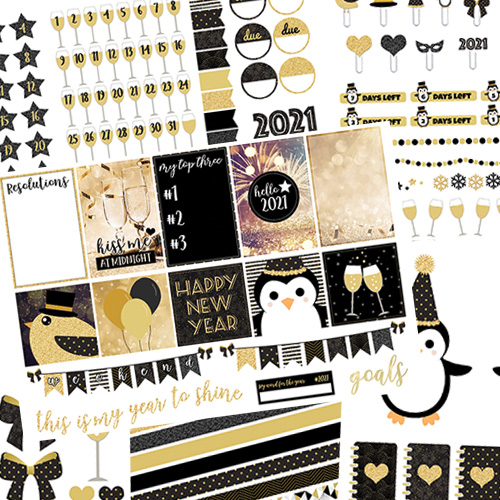 New Year Sticker Set