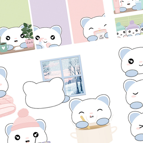 Squishee Winter Days Sticker Set